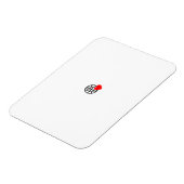 滑らかな線で作成された赤いハートはっきりした記号 マグネット (左側)