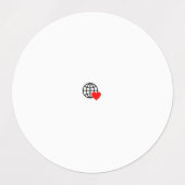 滑らかな線で作成された赤いハートはっきりした記号 ラベル (デザイン1)