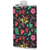 滑らかな色の背景を持つ花のパターン–45673 フラスク (左)