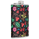 滑らかな色の背景を持つ花のパターン–45673 フラスク (右)