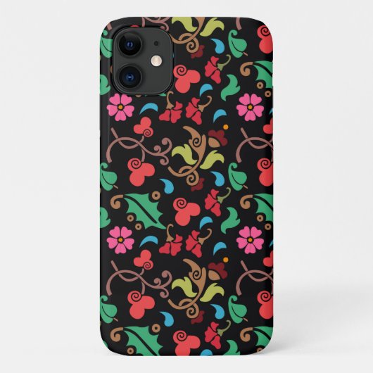 滑らかな色の背景を持つ花のパターン–45673 Case-Mate iPhoneケース (裏面)