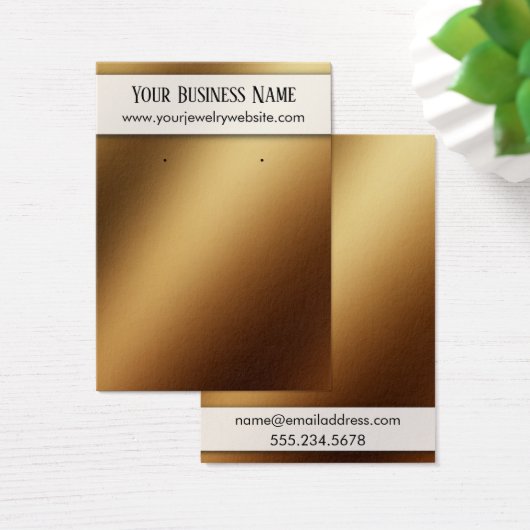 滑らかな金グラデーション箔イヤリングホルダー表示カード (デスク)