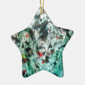 滑らかな青いオーナメント星、抽象芸術星デコール セラミックオーナメント (左)