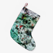 滑らかな青いクリスマスストッキング、ソフトカラー抽象芸術 スモールクリスマスストッキング (正面 (吊り時))