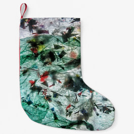 滑らかな青いクリスマスストッキング、ソフトカラー抽象芸術 スモールクリスマスストッキング