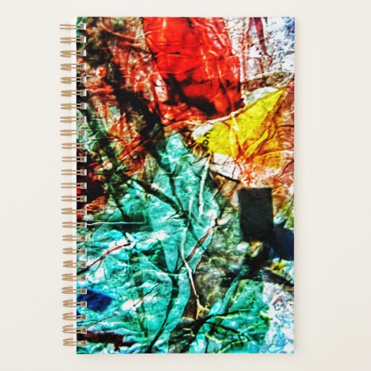 滑らかな青い抽象芸術プランナー、プラスチックのモチーフのギフト プランナー手帳 (正面)