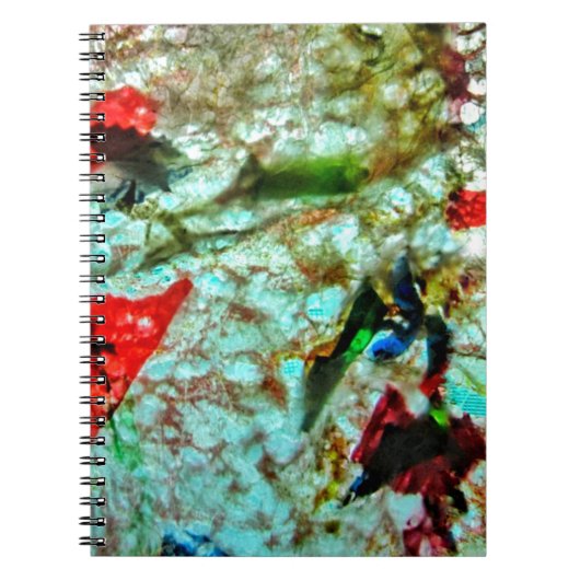 滑らかな青のテクスチャスパイラルフォトノートブック,抽象芸術 ノートブック (正面)