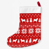 滑らかな食事はパターンかわいい犬の恋人のシルエットを描きます スモールクリスマスストッキング (裏面)