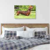 滑らかな髪のミニチュアダックシュント キャンバスプリント (インサイチュ (寝室))