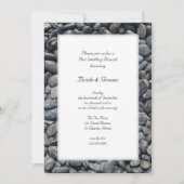 滑らかな黒い小石の結婚ポストのブランチ 招待状 (正面)