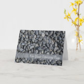 滑らかな黒い小石ブレンドファミリー結婚ズ カード (黄色い花)