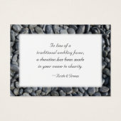 滑らかな黒い結婚小石のチャリティーフェイスカード (正面)