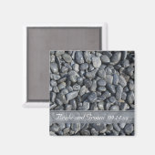 滑らかな黒い結婚小石 マグネット (正面/裏面)