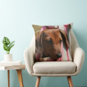 滑らか髪のミニチュアダックスフントの子犬 クッション (椅子)