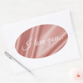 滑らエレガントかな珊瑚絹の質感。私はあなたを愛している。 楕円形シール (封筒)