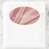 滑らエレガントかな珊瑚絹の質感。私はあなたを愛している。 楕円形シール (バッグ)
