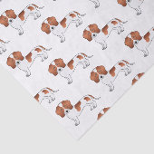 滑ら赤と白かなコートの犬のパターン 薄葉紙 (詳細)