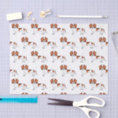 滑ら赤と白かなコートの犬のパターン 薄葉紙 (クラフト)