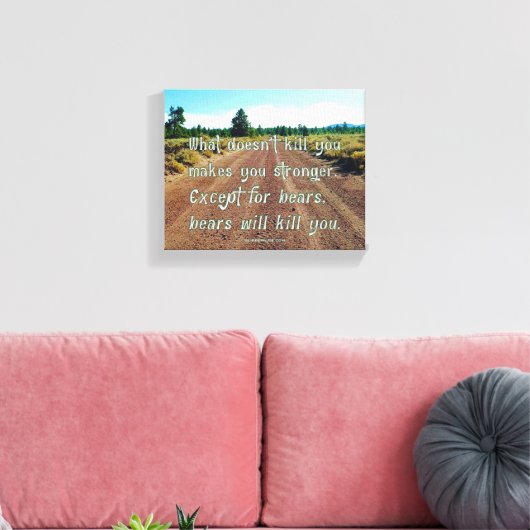 滑りやすいジョーのおもしろいことわざ砂利道の森 キャンバスプリント (インサイチュ (リビング))