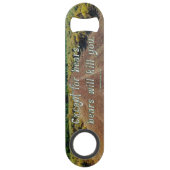 滑りやすいジョーのおもしろいことわざ砂利道の森 スピード栓抜き (裏面)