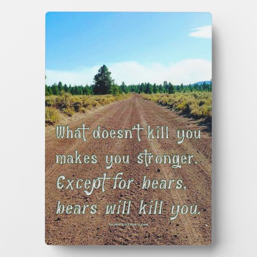 滑りやすいジョーのおもしろいことわざ砂利道の森 フォトプラーク (正面)