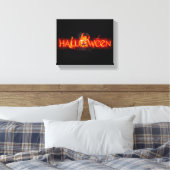 滑りやすいジョーのハッピーハローウィンカボチャLGBTQIA火災 キャンバスプリント (インサイチュ (寝室))