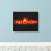 滑りやすいジョーのハッピーハローウィンカボチャLGBTQIA火災 キャンバスプリント (インサイチュ (ウッドフロア))