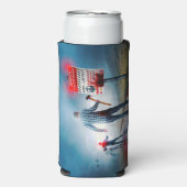 滑りやすいジョーのハッピーハローウィン死んだゾンビ怖いb スリム缶クーラー (Seltzer正面)