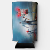 滑りやすいジョーのハッピーハローウィン死んだゾンビ怖いb スリム缶クーラー (裏面)