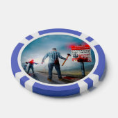 滑りやすいジョーのハッピーハローウィン死んだゾンビ怖いb ポーカーチップ (シングル)