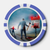 滑りやすいジョーのハッピーハローウィン死んだゾンビ怖いb ポーカーチップ (正面)