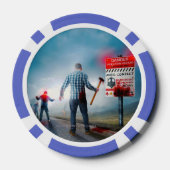 滑りやすいジョーのハッピーハローウィン死んだゾンビ怖いb ポーカーチップ (裏面)