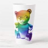 滑りやすいジョーのブラシ仕上げ金属テディベア滑らかなグラード カフェラテマグ (正面)