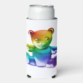 滑りやすいジョーのブラシ仕上げ金属テディベア滑らかなグラード スリム缶クーラー (Seltzer正面)