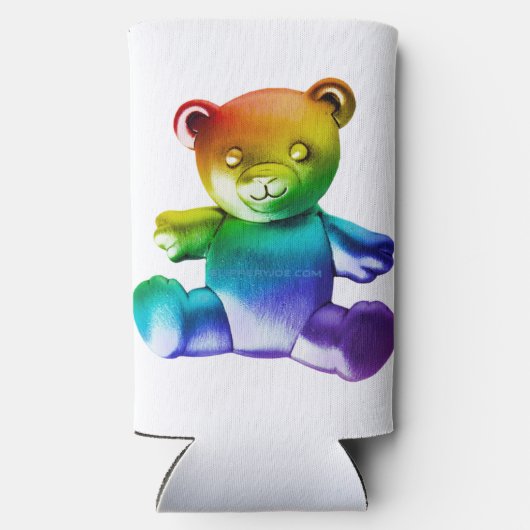 滑りやすいジョーのブラシ仕上げ金属テディベア滑らかなグラード スリム缶クーラー (裏面)