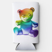 滑りやすいジョーのブラシ仕上げ金属テディベア滑らかなグラード スリム缶クーラー (正面)