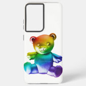 滑りやすいジョーのブラシ仕上げ金属テディベア滑らかなグラード SAMSUNG GALAXYケース (裏面)