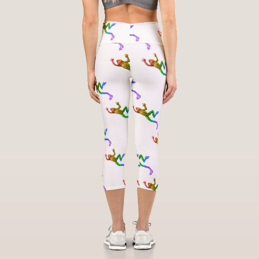 滑りやすいジョーのプライドカエルのフィギュア激しく寒さ カプリレギンス (裏面)