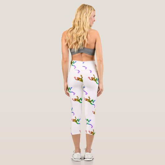 滑りやすいジョーのプライドカエルのフィギュア激しく寒さ カプリレギンス (裏面)