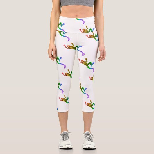 滑りやすいジョーのプライドカエルのフィギュア激しく寒さ カプリレギンス (正面)