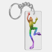 滑りやすいジョーのプライドカエルのフィギュア激しく寒さ キーホルダー (正面左)