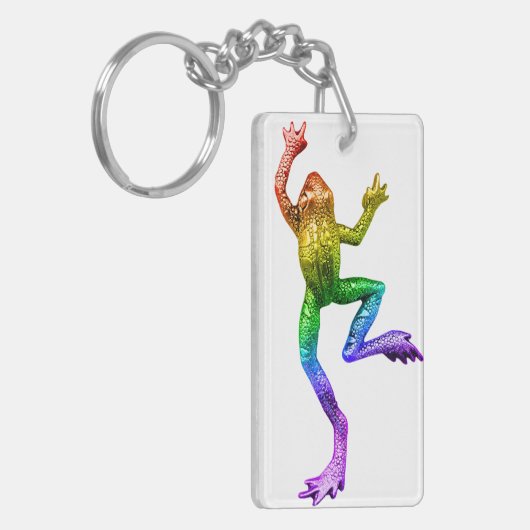 滑りやすいジョーのプライドカエルのフィギュア激しく寒さ キーホルダー (正面左)