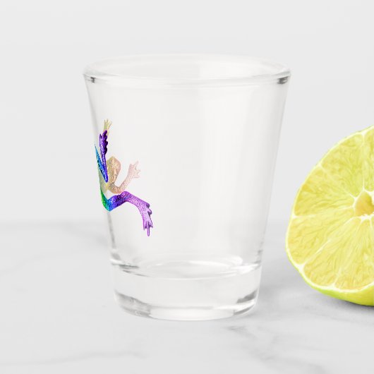 滑りやすいジョーのプライドカエルのフィギュア激しく寒さ ショットグラス (右)