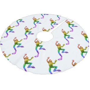 滑りやすいジョーのプライドカエルのフィギュア激しく寒さ ブラッシュドポリエステルツリースカート