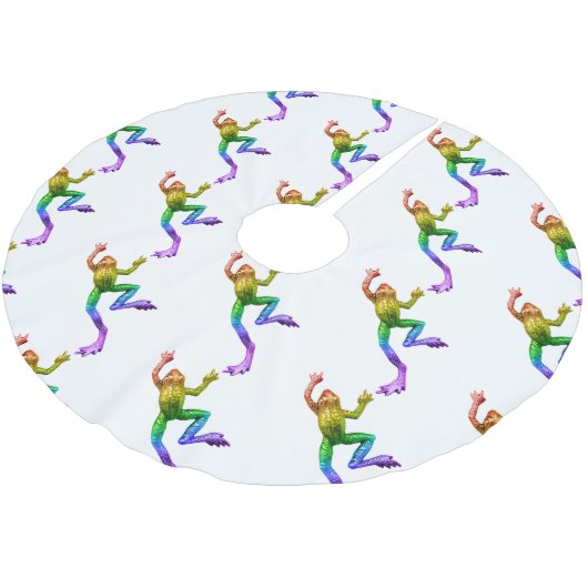 滑りやすいジョーのプライドカエルのフィギュア激しく寒さ ブラッシュドポリエステルツリースカート (アングル)