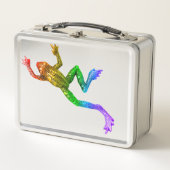 滑りやすいジョーのプライドカエルのフィギュア激しく寒さ メタルランチボックス (正面)