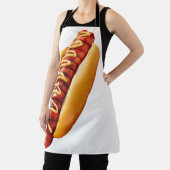 滑りやすいジョーのホットドッグは柔らかいパン鮮やかの音を鳴らした エプロン (インサイチュ)