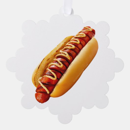 滑りやすいジョーのホットドッグは柔らかいパン鮮やかの音を鳴らした オーナメントカード (正面)