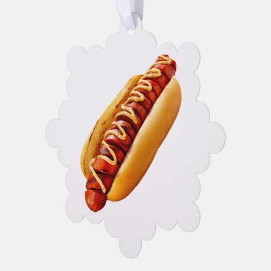 滑りやすいジョーのホットドッグは柔らかいパン鮮やかの音を鳴らした オーナメントカード (左)