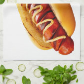 滑りやすいジョーのホットドッグは柔らかいパン鮮やかの音を鳴らした キッチンタオル (折り畳み)